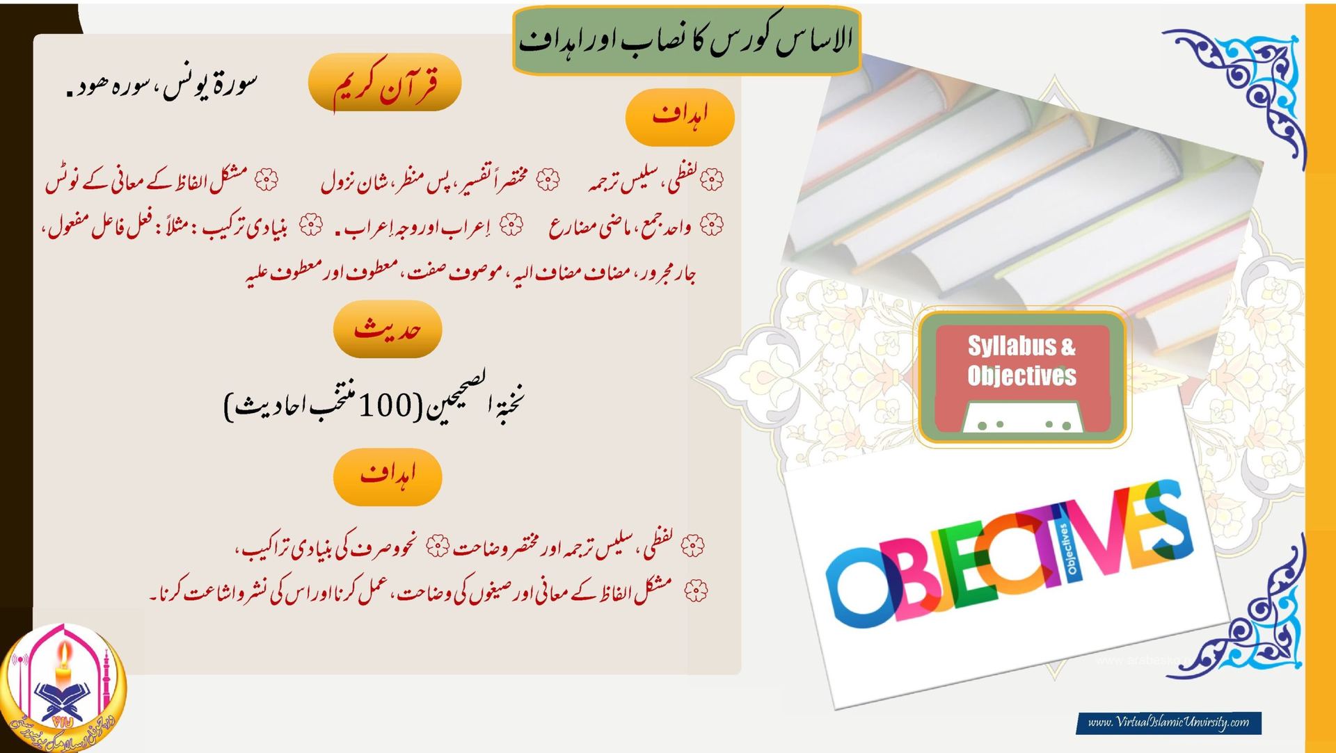 علوم الدین کورس - تفصیل 2